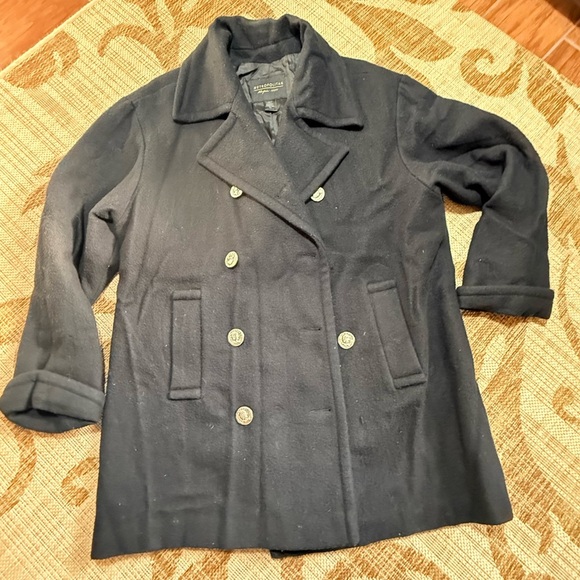 VINTAGE WOMAN'S PEA COAT, Size 14, black and beautiful! - Picture 1 of 10